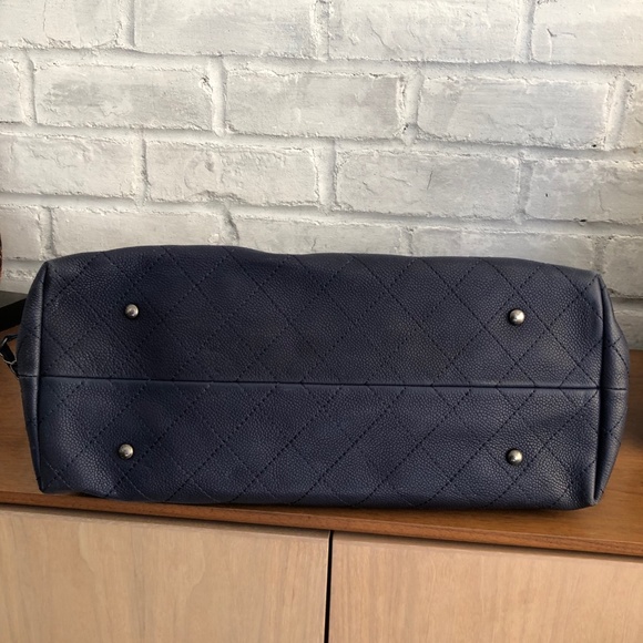 Chanel Blue Quilted Caviar Leather CC Tote Bag - Large - Picture 9 of 12
